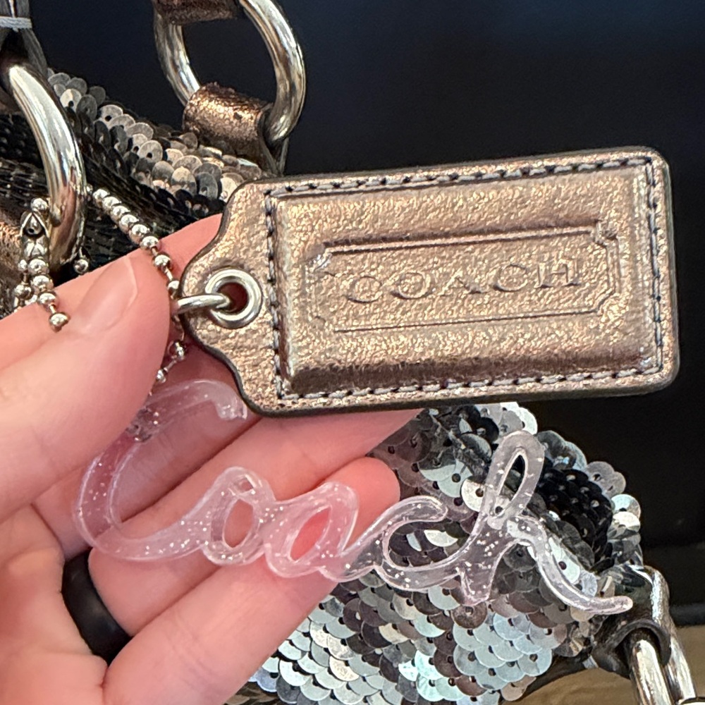 Coach Poppy Sequin Shoulder Bag in Gold and Silver - Picture 3 of 12